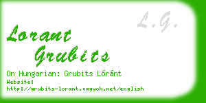 lorant grubits business card